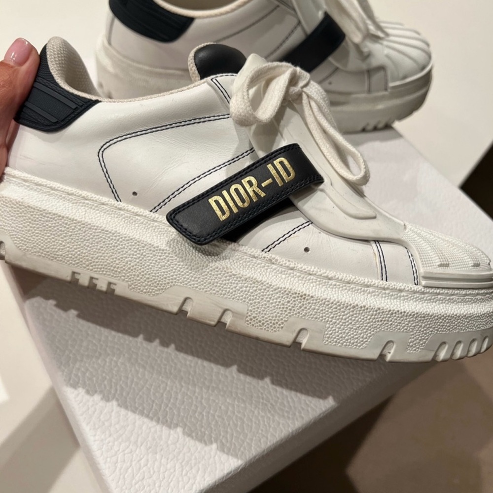 Dior White & Black DIOR-ID Platform Sneakers